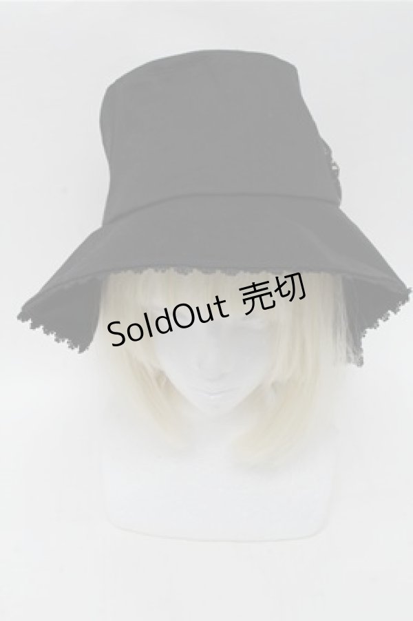 画像2: axes femme / BackフリルUVハット  黒 S-25-12-04-011-AX-CO-HR-ZS (2)