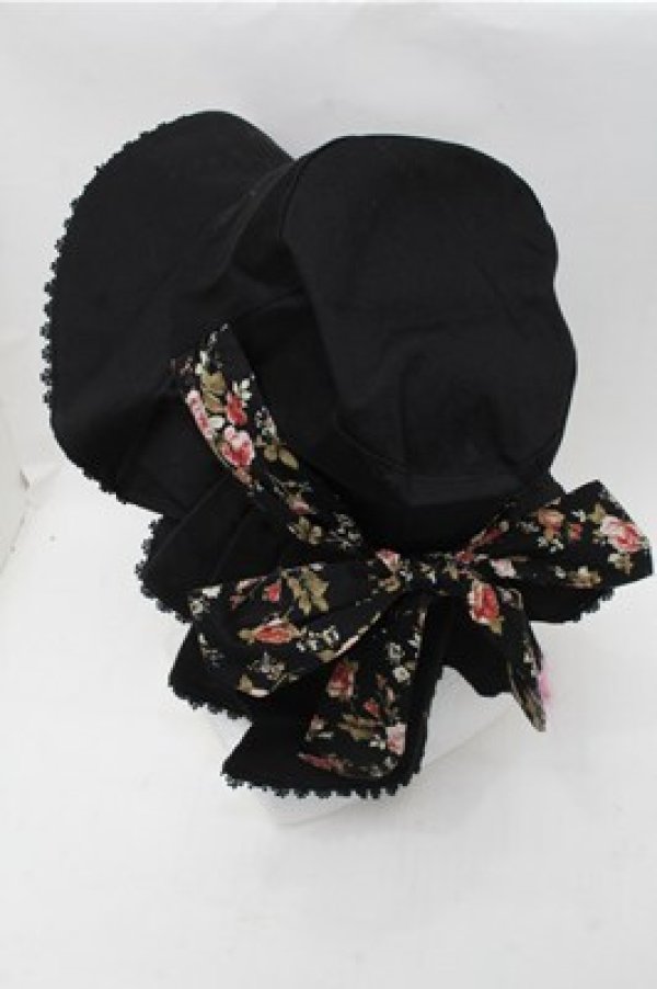 画像3: axes femme / BackフリルUVハット  黒 S-25-12-04-011-AX-CO-HR-ZS (3)