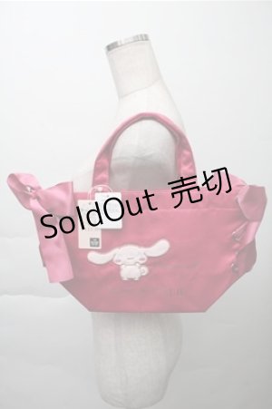 画像: Maison de FLEUR / あざとCinnamoroll サイドリボントート  ピンク S-25-12-04-015-LO-BG-HR-ZS