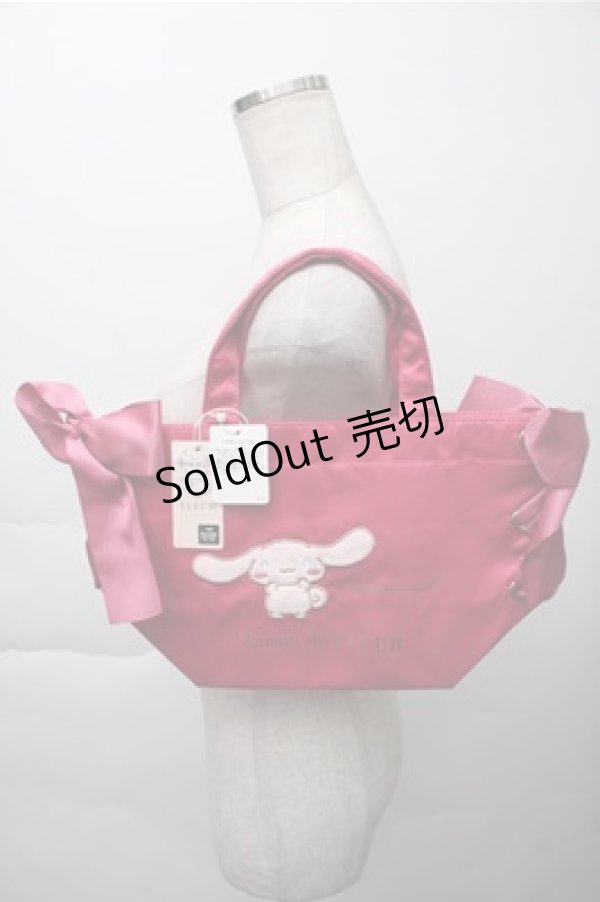 画像1: Maison de FLEUR / あざとCinnamoroll サイドリボントート  ピンク S-25-12-04-015-LO-BG-HR-ZS (1)