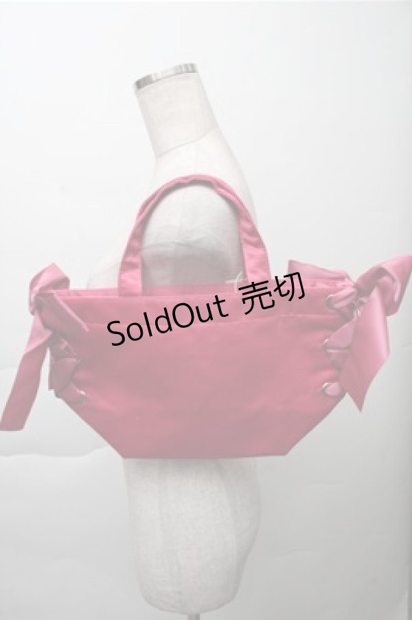 画像2: Maison de FLEUR / あざとCinnamoroll サイドリボントート  ピンク S-25-12-04-015-LO-BG-HR-ZS (2)