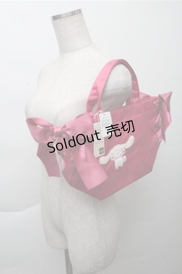 画像3: Maison de FLEUR / あざとCinnamoroll サイドリボントート  ピンク S-25-12-04-015-LO-BG-HR-ZS (3)