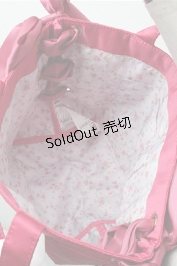 画像4: Maison de FLEUR / あざとCinnamoroll サイドリボントート  ピンク S-25-12-04-015-LO-BG-HR-ZS (4)