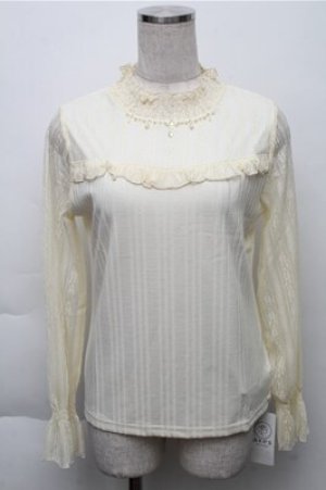 画像: axes femme / レース切替長袖インナー  キナリ S-25-12-04-024-AX-TO-HR-ZS