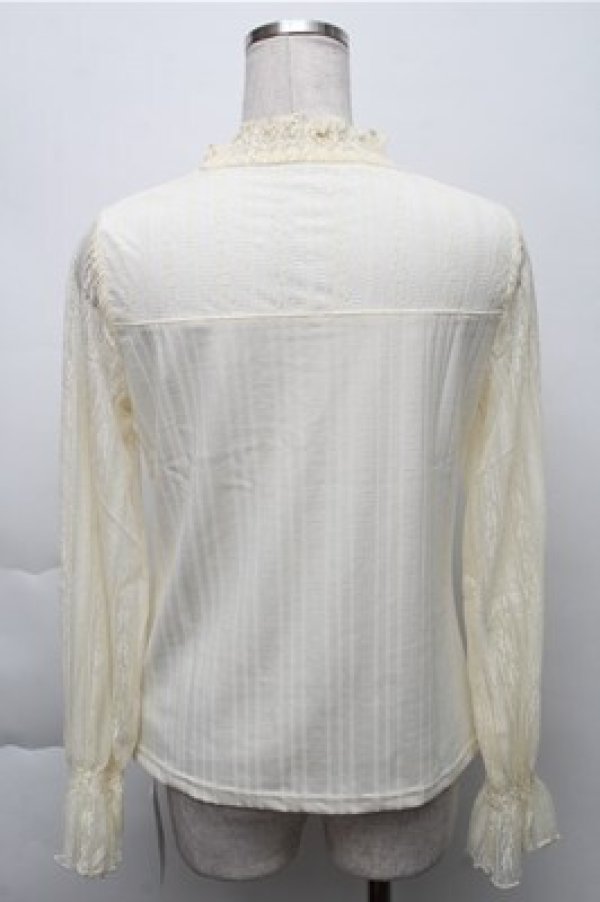 画像2: axes femme / レース切替長袖インナー  キナリ S-25-12-04-024-AX-TO-HR-ZS (2)