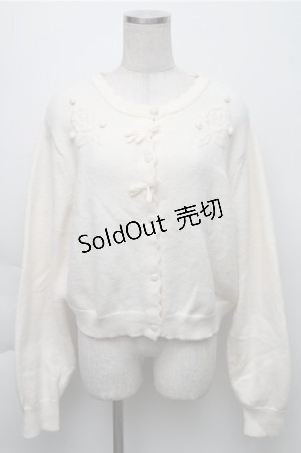 画像1: m petit by misako / バラ刺繍ニットカーディガン  オフ S-25-12-04-027-LO-TO-AS-ZS (1)