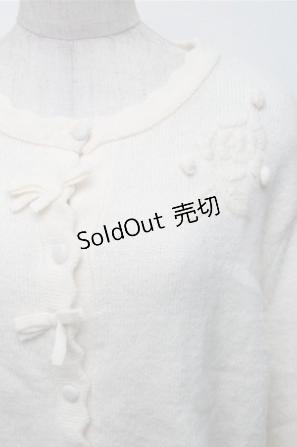 画像3: m petit by misako / バラ刺繍ニットカーディガン  オフ S-25-12-04-027-LO-TO-AS-ZS (3)