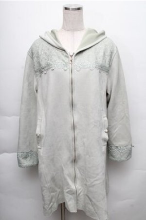 画像: axes femme / レース使いスエードコート  グリーン S-25-12-04-029-AX-CO-HR-ZS