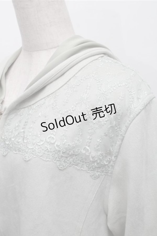 画像3: axes femme / レース使いスエードコート  グリーン S-25-12-04-029-AX-CO-HR-ZS (3)