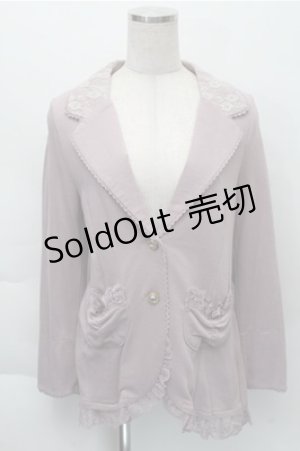 画像: axes femme / レース切り替えカットジャケット  ラベンダー S-25-12-04-033-AX-JA-HR-ZS