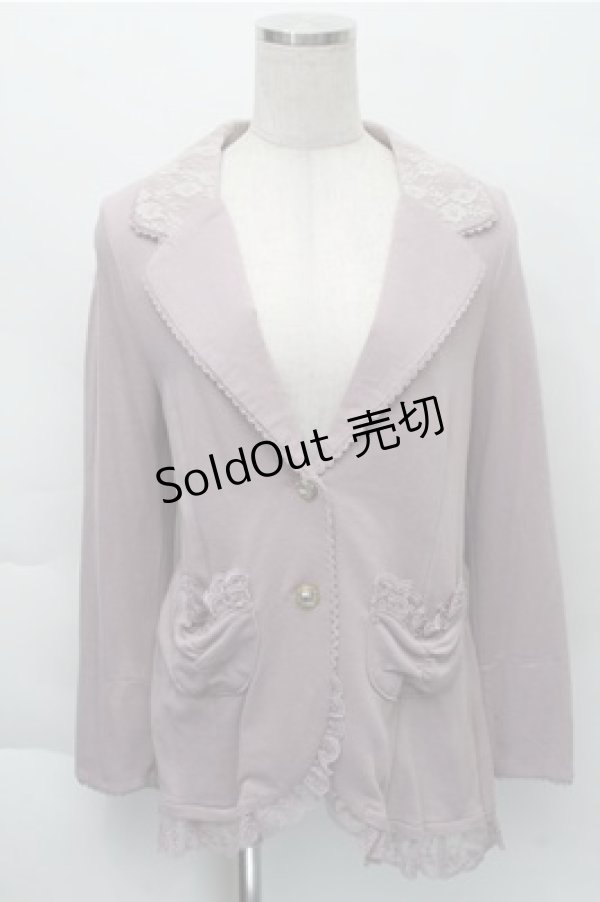 画像1: axes femme / レース切り替えカットジャケット  ラベンダー S-25-12-04-033-AX-JA-HR-ZS (1)