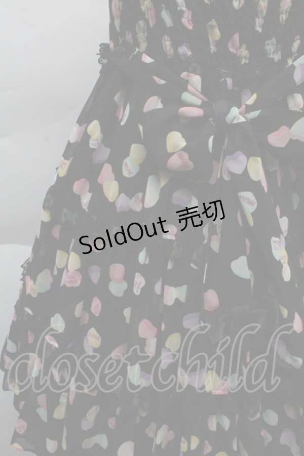 画像3: Angelic Pretty / Sugar Heartsジャンパースカート（初版）  黒 S-25-12-06-044-AP-OP-HR-ZS (3)