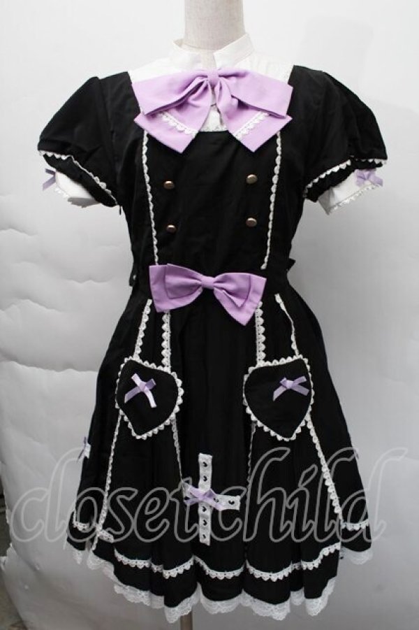 画像1: 中国ロリータ / レースワンピース  黒 S-25-12-06-045-LO-OP-HR-ZS (1)