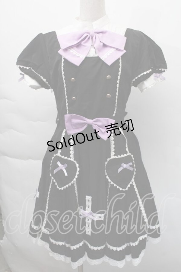 画像1: 中国ロリータ / レースワンピース  黒 S-25-12-06-045-LO-OP-HR-ZS (1)