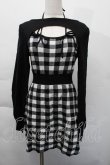 画像1: evelyn / チェックニットワンピース  黒ｘ白 S-25-12-06-046-LO-OP-AS-ZS (1)