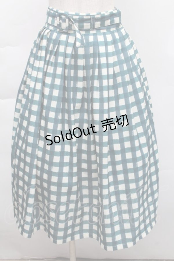 画像1: an another angelus / ハンドペイントギンガムチェックスカート  グリーン S-25-12-06-049-CA-SK-HR-ZT516 (1)