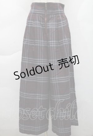 画像: axes femme / タータンチェック柄サス付 PT  ワイン S-25-12-06-051-AX-PA-AS-ZS