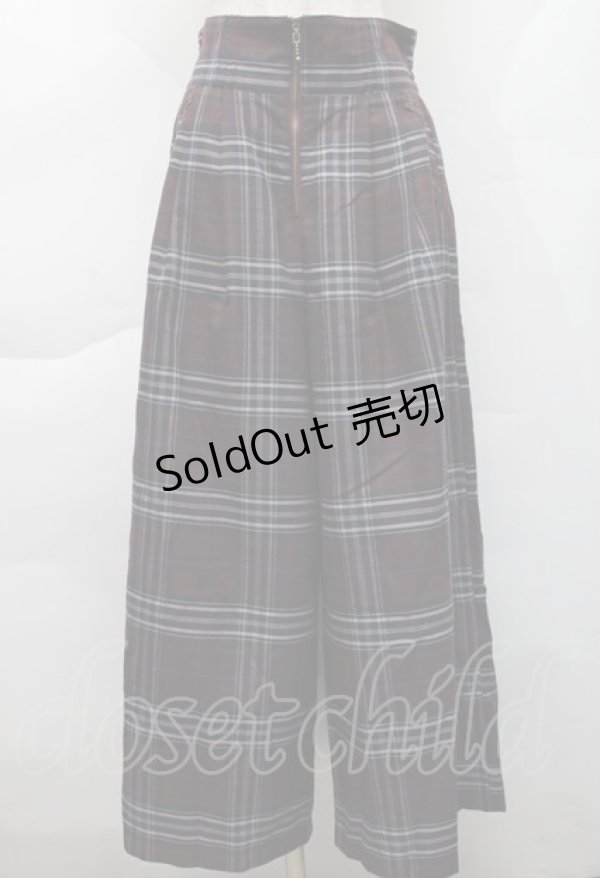 画像1: axes femme / タータンチェック柄サス付 PT  ワイン S-25-12-06-051-AX-PA-AS-ZS (1)