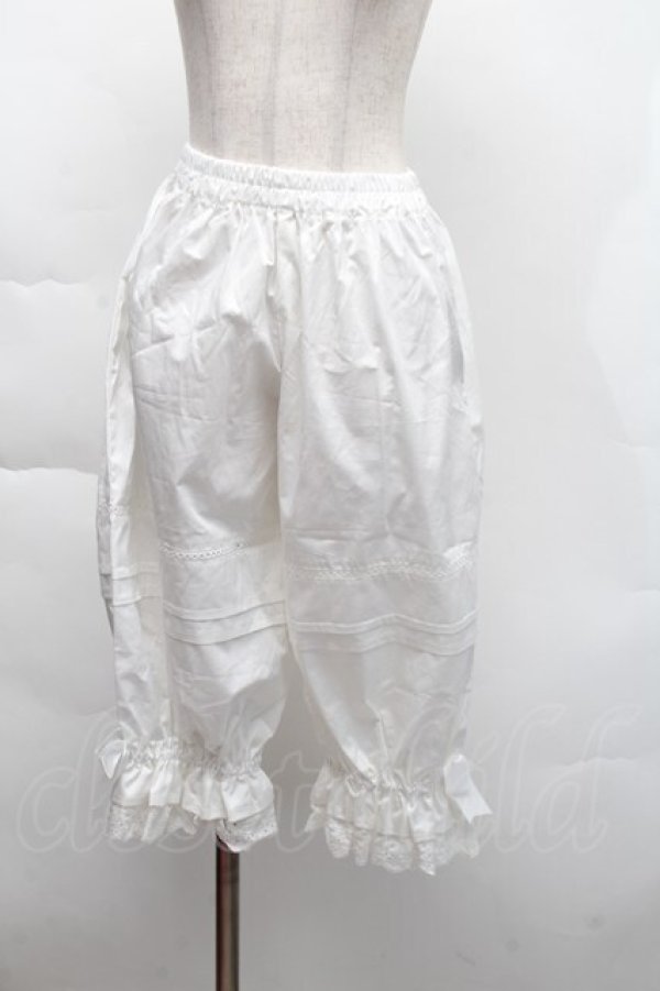 画像1: 中国ロリータ / 裾レースドロワーズ  白 S-25-12-06-055-LO-PA-HR-ZS (1)