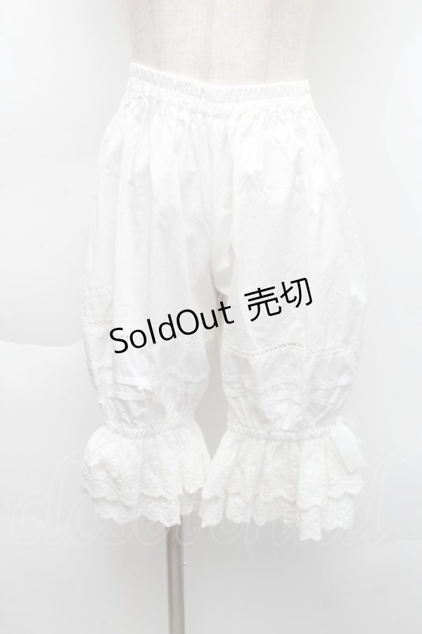 画像1: 中国ロリータ / 裾レースドロワーズ  白 S-25-12-06-058-LO-PA-HR-ZS (1)