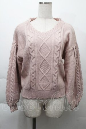 画像: axes femme / バックレース装飾ニット  ピンク S-25-12-06-010-AX-TO-HR-ZS