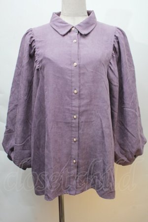 画像: axes femme / ボリューム袖コーデュロイブラウス  パープル S-25-12-06-015-AX-BL-HR-ZS