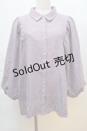 画像: axes femme / ボリューム袖コーデュロイブラウス  パープル S-25-12-06-015-AX-BL-HR-ZS