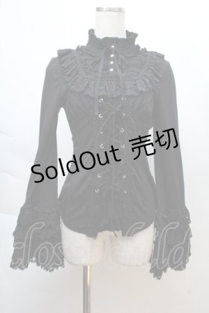 画像: Ozz oneste / ヨーク襟姫袖トップス  黒 S-25-12-06-020-OO-BL-HR-ZS