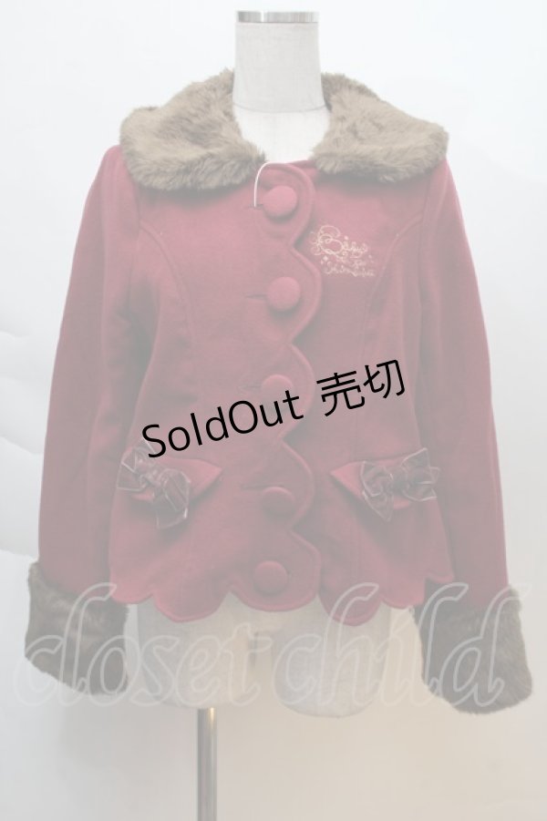 画像1: BABY,THE STARS SHINE BRIGHT / スカラップショートジャケット  エンジ S-25-12-06-022-BA-CO-AS-ZS (1)