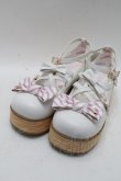 画像1: Sheep Puff（海外ロリータブランド） / リボン木底風シューズ 40 白 S-25-12-06-003-EL-SH-HR-ZS (1)