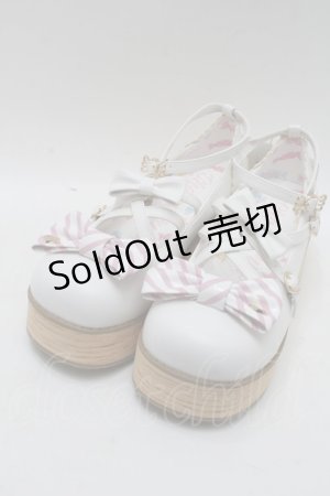 画像: Sheep Puff（海外ロリータブランド） / リボン木底風シューズ 40 白 S-25-12-06-003-EL-SH-HR-ZS