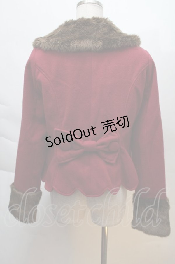 画像2: BABY,THE STARS SHINE BRIGHT / スカラップショートジャケット  エンジ S-25-12-06-022-BA-CO-AS-ZS (2)