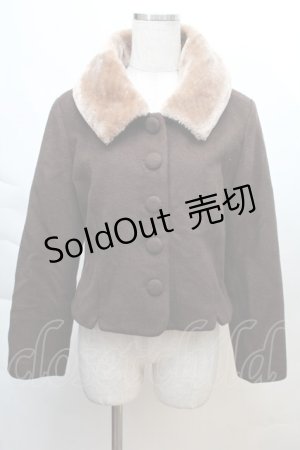 画像: an another angelus / ファー襟付きショートコート  ブラウン S-25-12-06-023-CA-CO-AS-ZS