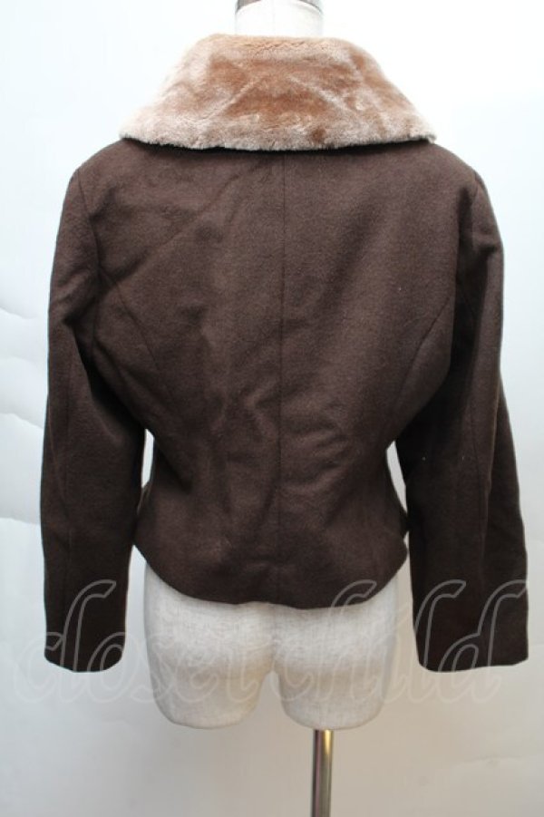 画像2: an another angelus / ファー襟付きショートコート  ブラウン S-25-12-06-023-CA-CO-AS-ZS (2)