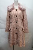 画像1: Emily Temple cute / 千鳥柄ファー襟コート  ピンク S-25-12-06-027-ET-CO-AS-ZS (1)