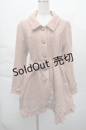 画像: axes femme / スリットワンピコート  ピンクベージュ S-25-12-06-028-AX-CO-HR-ZS