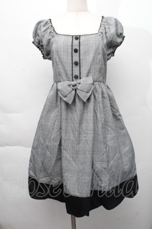 画像: metamorphose / スカラップグレンチェックワンピース  グレー S-25-12-06-035-ME-OP-HR-ZS