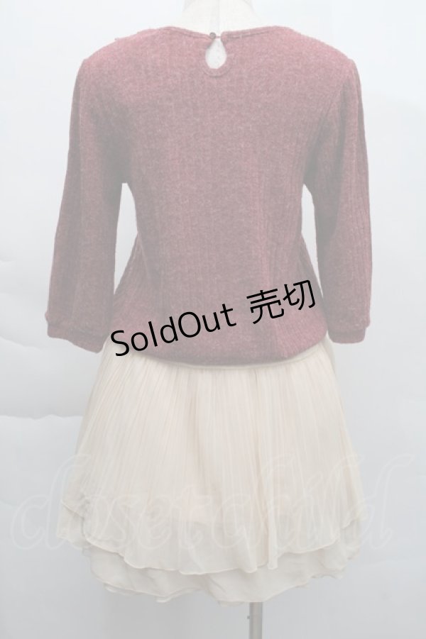 画像2: axes femme / シフォン切替ニットワンピース  エンジｘオフ S-25-12-06-038-AX-OP-HR-ZS (2)