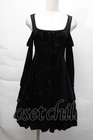 画像: KILLSTAR / 肩開きベロアワンピース  黒 S-25-12-06-042-PU-OP-HR-ZS