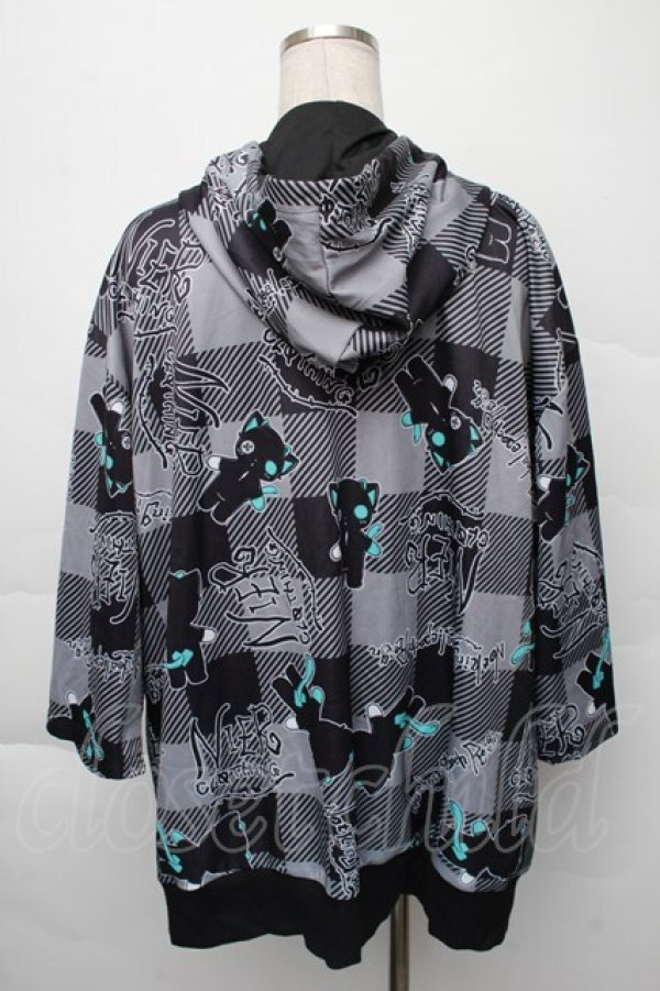 画像2: NieR CLOTHING / シエル転写パーカー  黒ｘグリーン S-25-12-07-037-PU-TO-HR-ZS (2)
