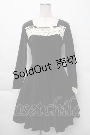 画像: Emily Temple cute / ベロアワンピース  紺 S-25-12-07-043-ET-OP-AS-ZS