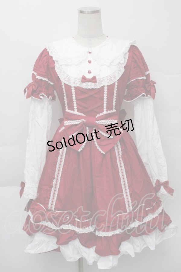 画像1: Angelic Pretty / Dolly Girl付け袖ワンピース  赤 S-25-12-07-058-AP-OP-AS-ZS (1)