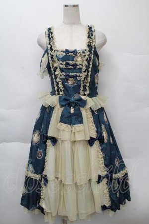 画像: metamorphose / 【プラスサイズ】Vintage cameo チュールフリルリボンdress  アンティークブルー S-25-12-07-060-ME-OP-HR-ZS