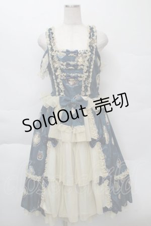 画像: metamorphose / 【プラスサイズ】Vintage cameo チュールフリルリボンdress  アンティークブルー S-25-12-07-060-ME-OP-HR-ZS