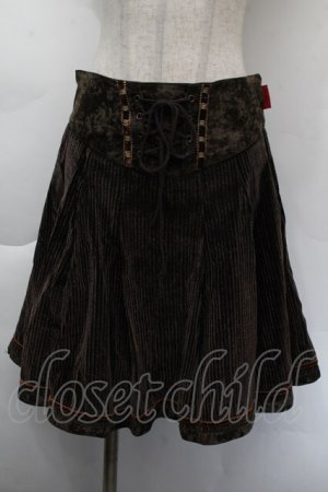 画像: Ozz oneste / コーデュストライプスカート  ブラウン S-25-12-07-062-OO-SK-ET-ZS