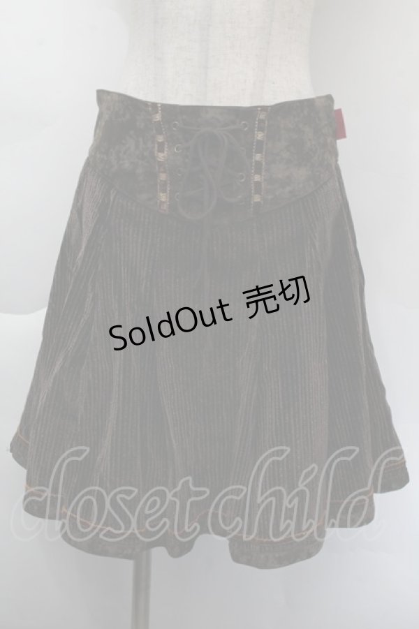 画像1: Ozz oneste / コーデュストライプスカート  ブラウン S-25-12-07-062-OO-SK-ET-ZS (1)