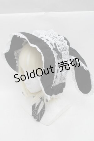 画像: BABY,THE STARS SHINE BRIGHT / うさみみボンネット (2025)  黒ｘ白 S-25-12-07-011-BA-AC-HR-ZS