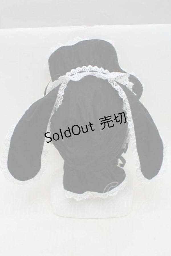 画像3: BABY,THE STARS SHINE BRIGHT / うさみみボンネット (2025)  黒ｘ白 S-25-12-07-011-BA-AC-HR-ZS (3)