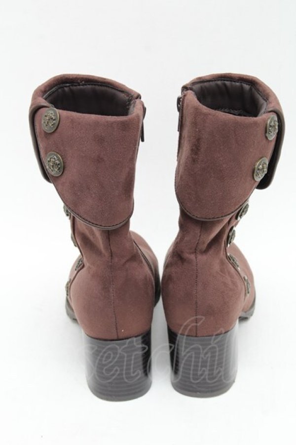 画像3: axes femme / 連ボタン配色ブーツ S ブラウン S-25-12-07-015-AX-SH-HR-ZS (3)