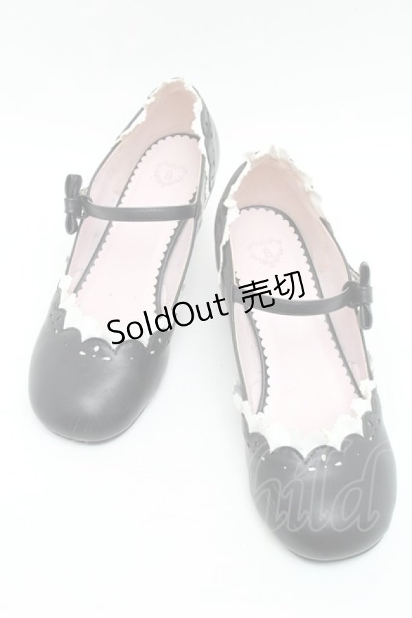 画像1: BABY,THE STARS SHINE BRIGHT / マリィ・ワンストラップシューズ L 黒ｘ白 S-25-12-07-016-BA-SH-AS-ZS (1)